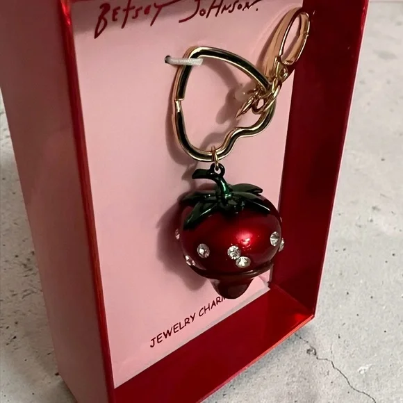 Betsey Johnson Red Strawberry Key Chain - Picture 8 of 16
